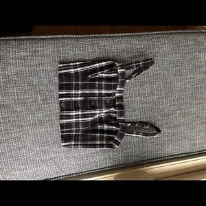 Black and white crop top with buttons